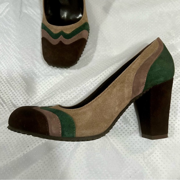 Pret a Dancer Italian Suede Block Heel Made in Italy Women’s Size 7 - Picture 4 of 11